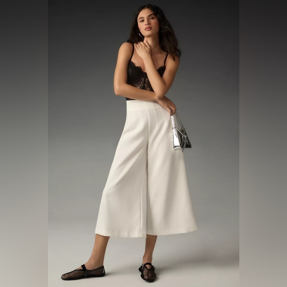NWT Maeve Clean Crop Wide-Leg Pants